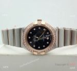 Omega Watch Replica Constellation Two Tone Rose Gold Sky Moon Dial Watch